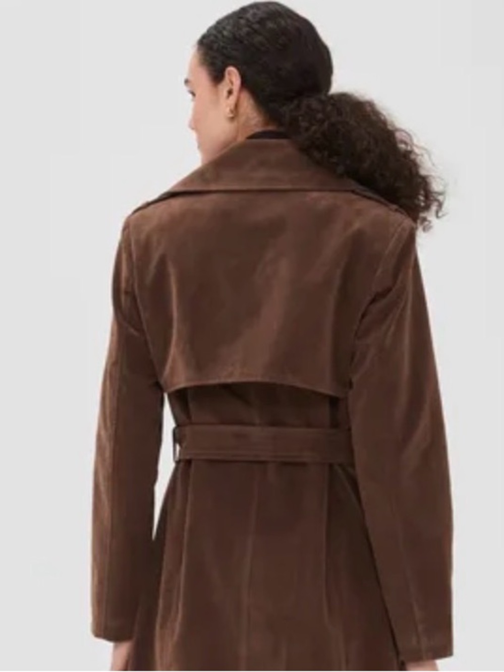 Avec Les Filles Faux
Suede Maxi Trench Coat
NWOT
COLOR- Brunette - Picture 6 of 7